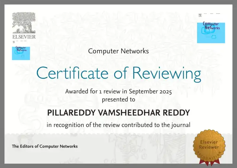 Peer-review recognition certificate — Computer Networks